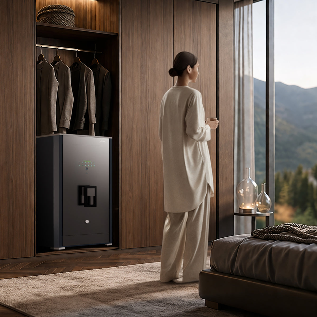 Exclusive Luxury Safe Locker for Home & Office – Fingerprint Lock, 3-in-1 Unlocking (OzoLife App, Fingerprint & Password), 2-Year Warranty