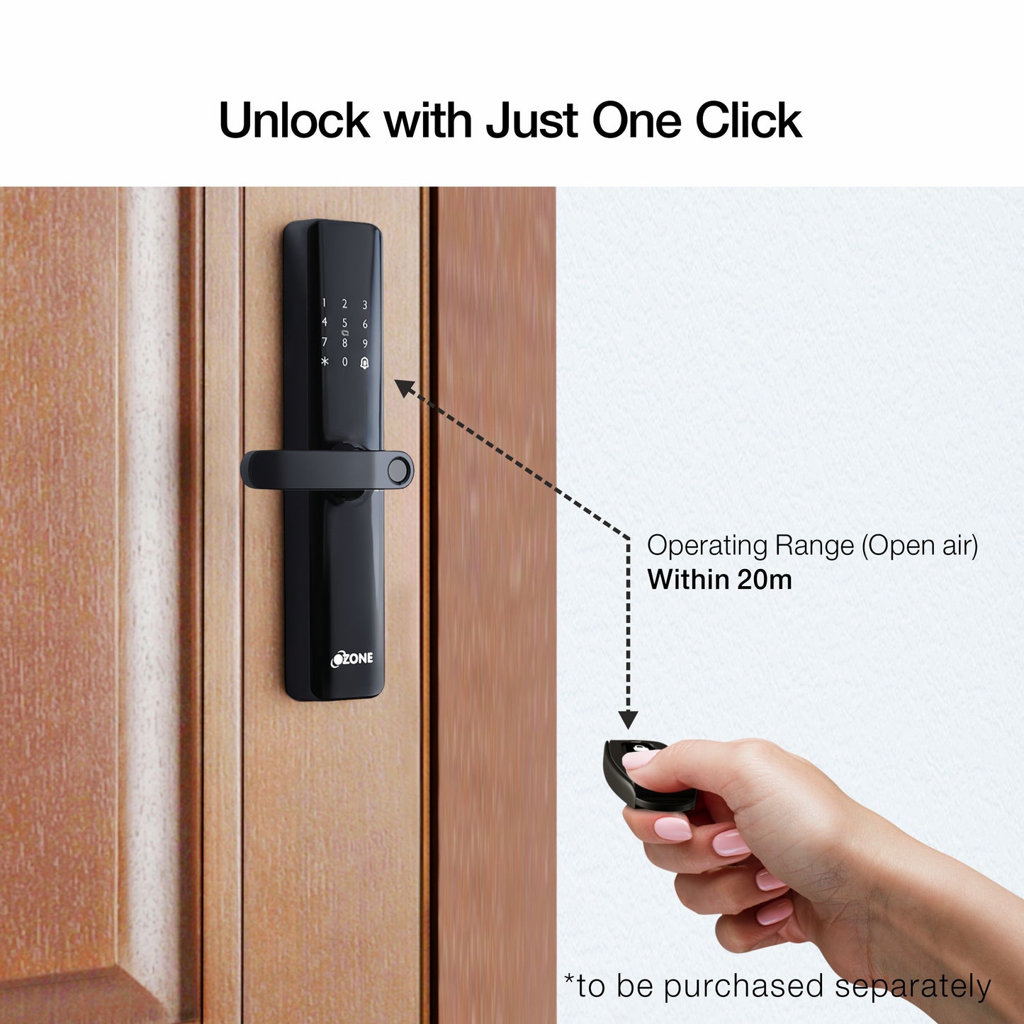Ozone Iris-11 Wi-Fi Smart Lock with 5-way access | Door Thickness: 35-110 mm