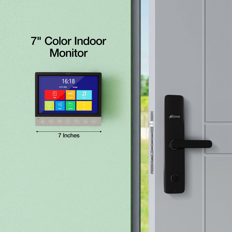Ozone IRIS-11, Smart Digital Door Lock With Video Door Phone Bell, Black
