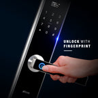 Ozone Morphy Plus Smart Door Lock with 3-way access | Door Thickness: 35-100 mm (Satin Chrome)