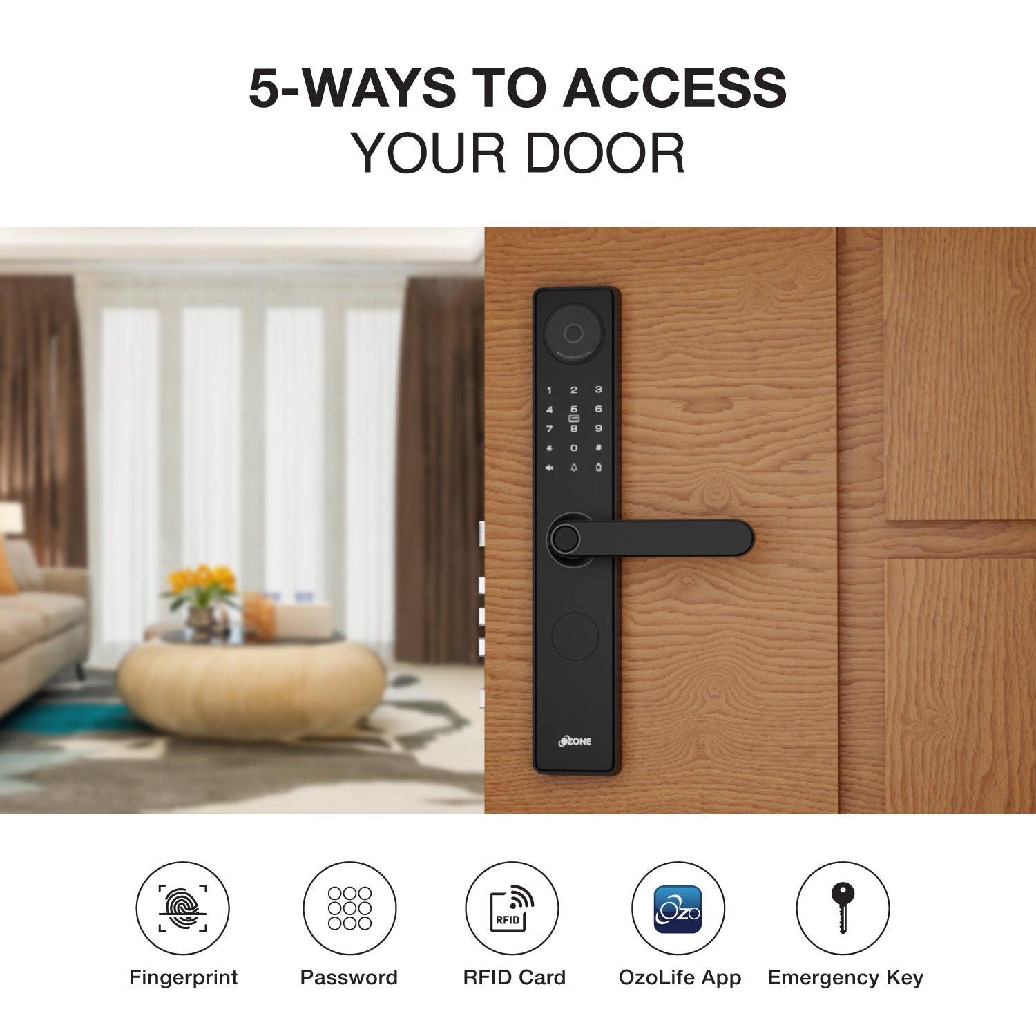 Morphy NXT-i Wi-Fi Smart Door Lock with Integrated HD Video Camera with 4-way access | Door Thickness: 30-65 mm - Ozone Group