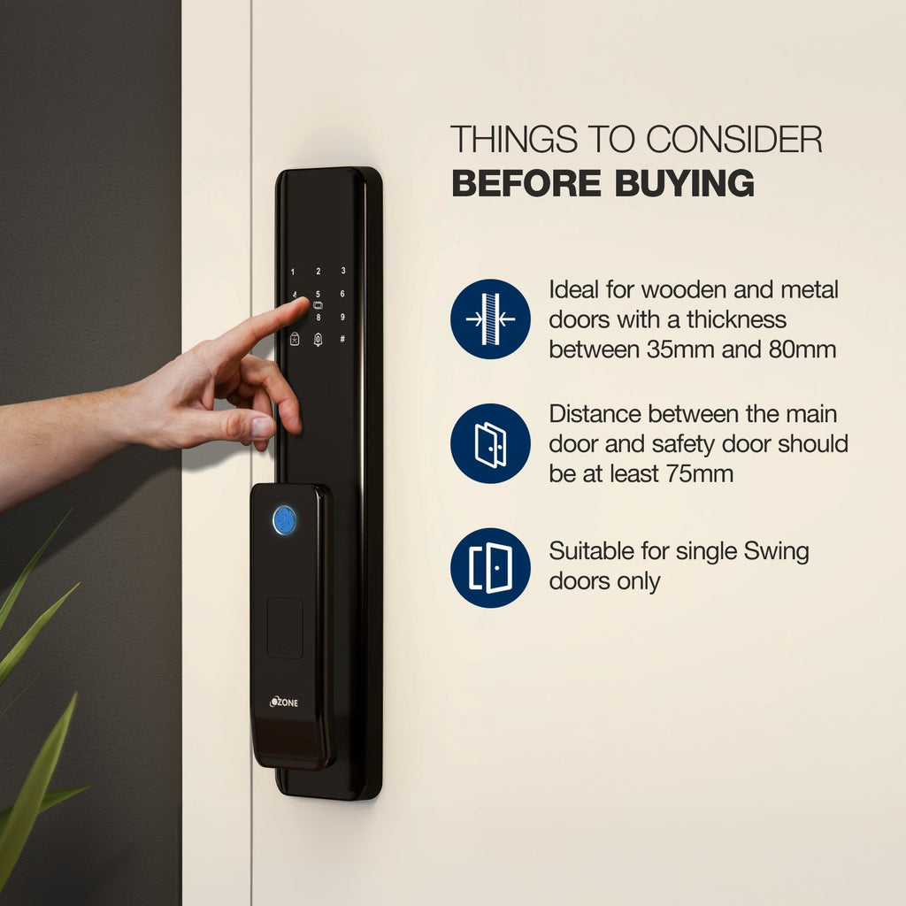 Ozone Morphy NXT Plus Wi-Fi Smart Door Lock with 4-way access | Door Thickness: 35-80 mm - Ozone Group
