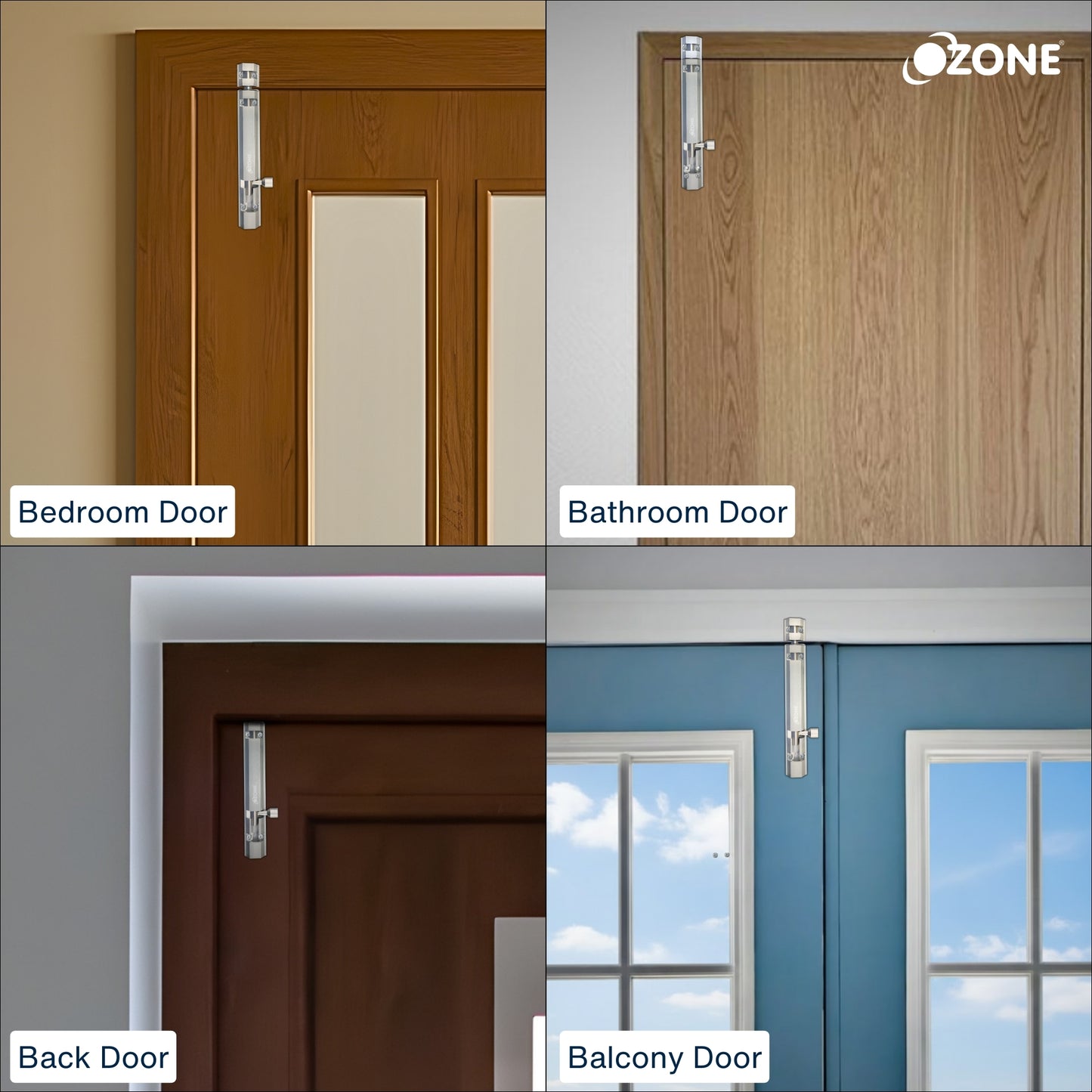 Ozone Aluminium TowerBolt - 6 | Durable & Corrosion-Resistant for Interior Wooden Doors