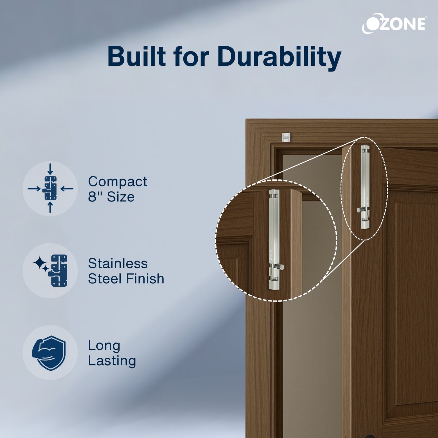 Ozone Aluminium TowerBolt - 8 | Corrosion-Resistant and Easy to Operate