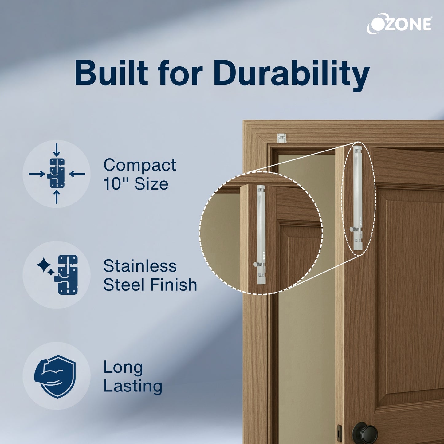Ozone Aluminium TowerBolt - 10 | Rust-Resistant, Lightweight & Easy to Operate
