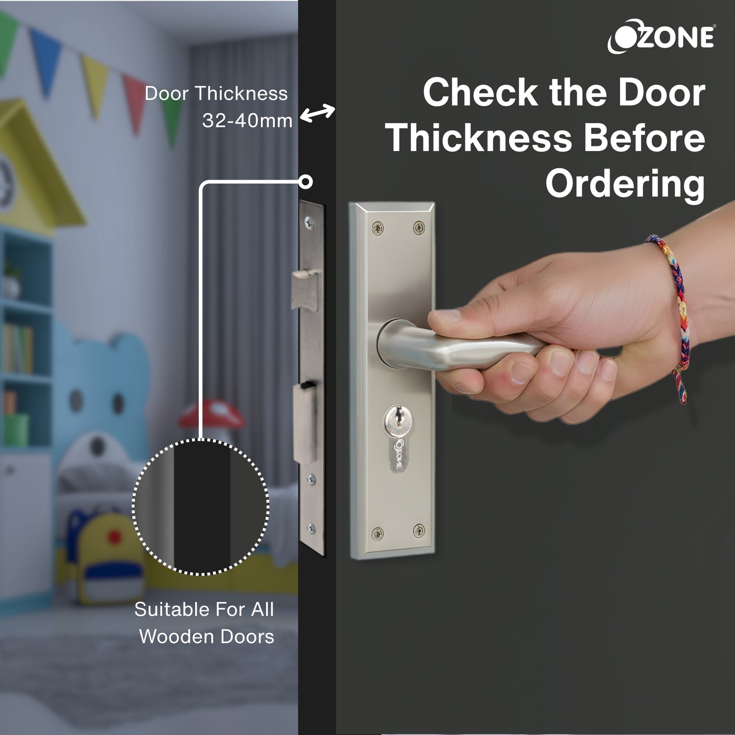 Ozone Zinc Handle On Rose Combi-set| Sleek, Sturdy & Designed for Long-Term Use