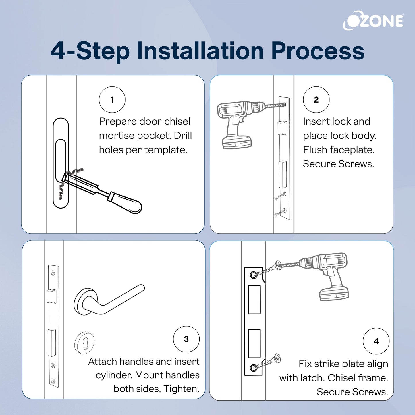 Ozone Zinc Handle On Rose Combi-set| Sleek, Sturdy & Designed for Long-Term Use