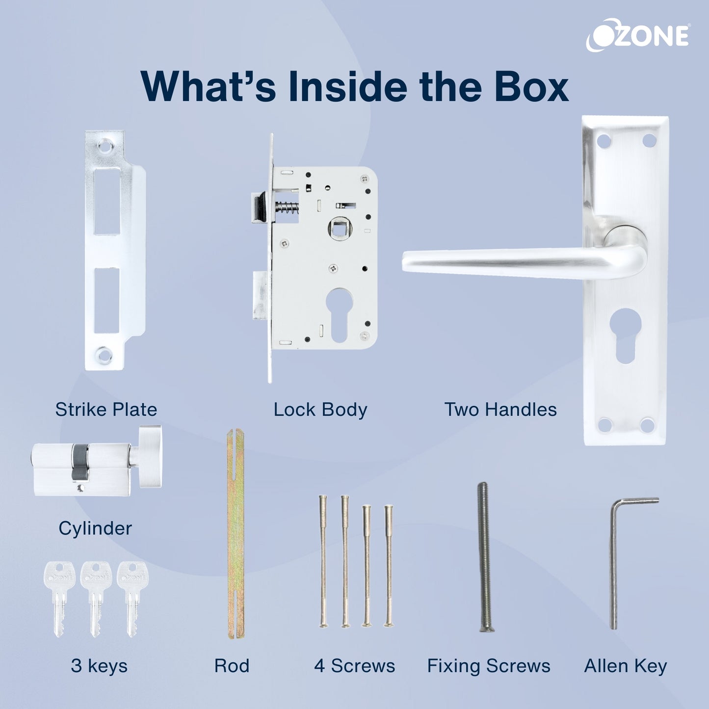 Ozone Zinc Handle On Rose Combi-set| Sleek, Sturdy & Designed for Long-Term Use