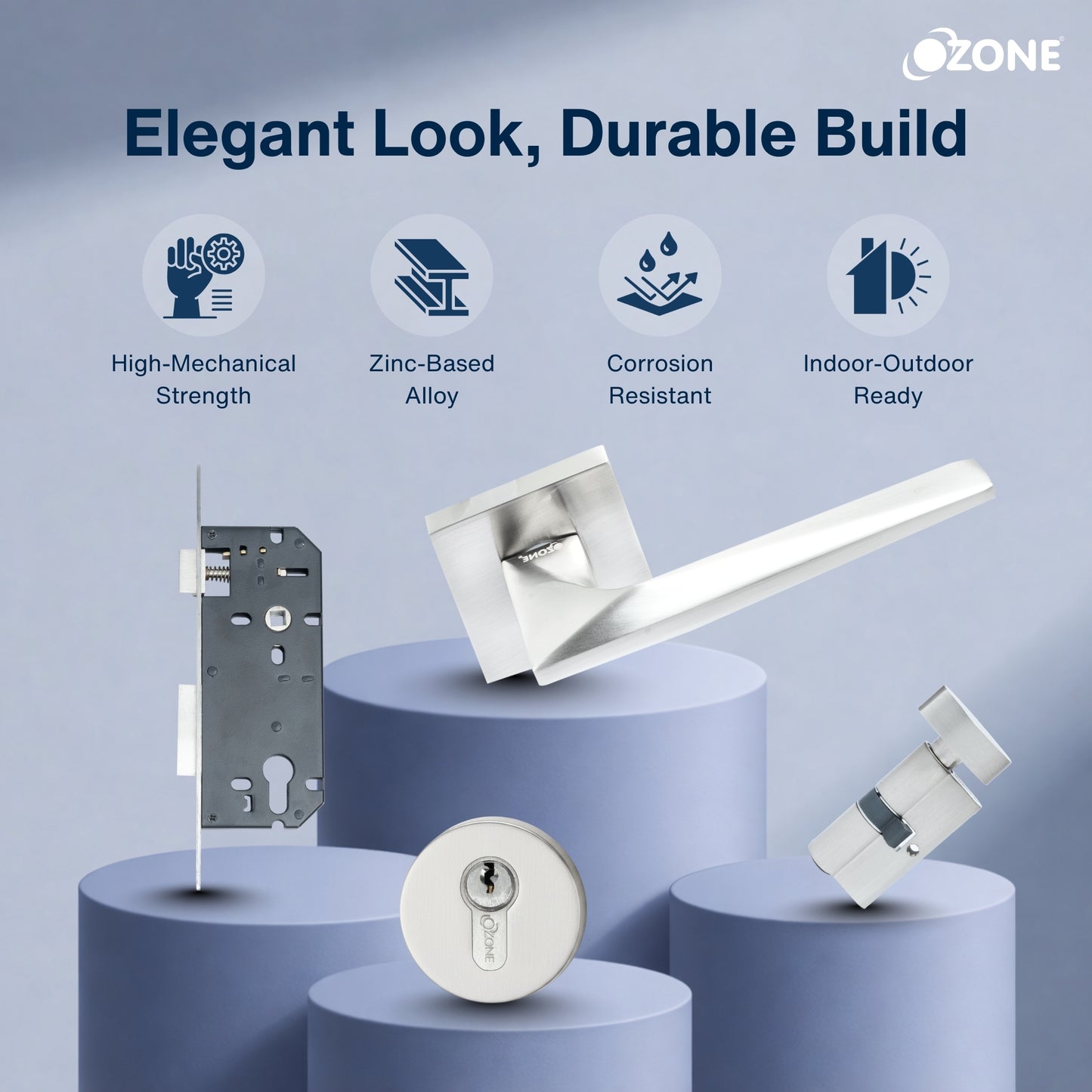 Ozone Zinc Handle On Rose Combi-set| 1-Year Warranty