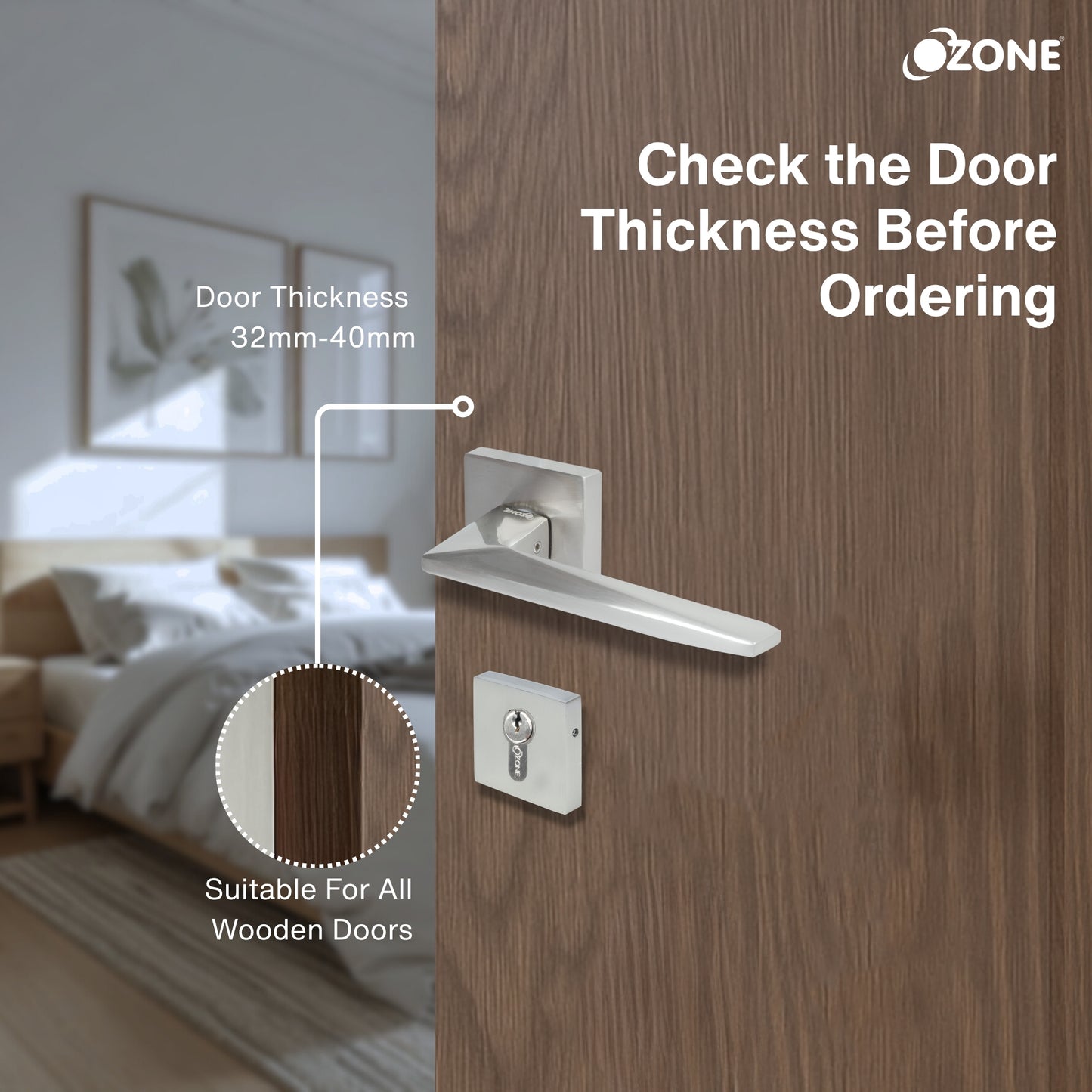Ozone Zinc Handle On Rose Combi-set| 1-Year Warranty