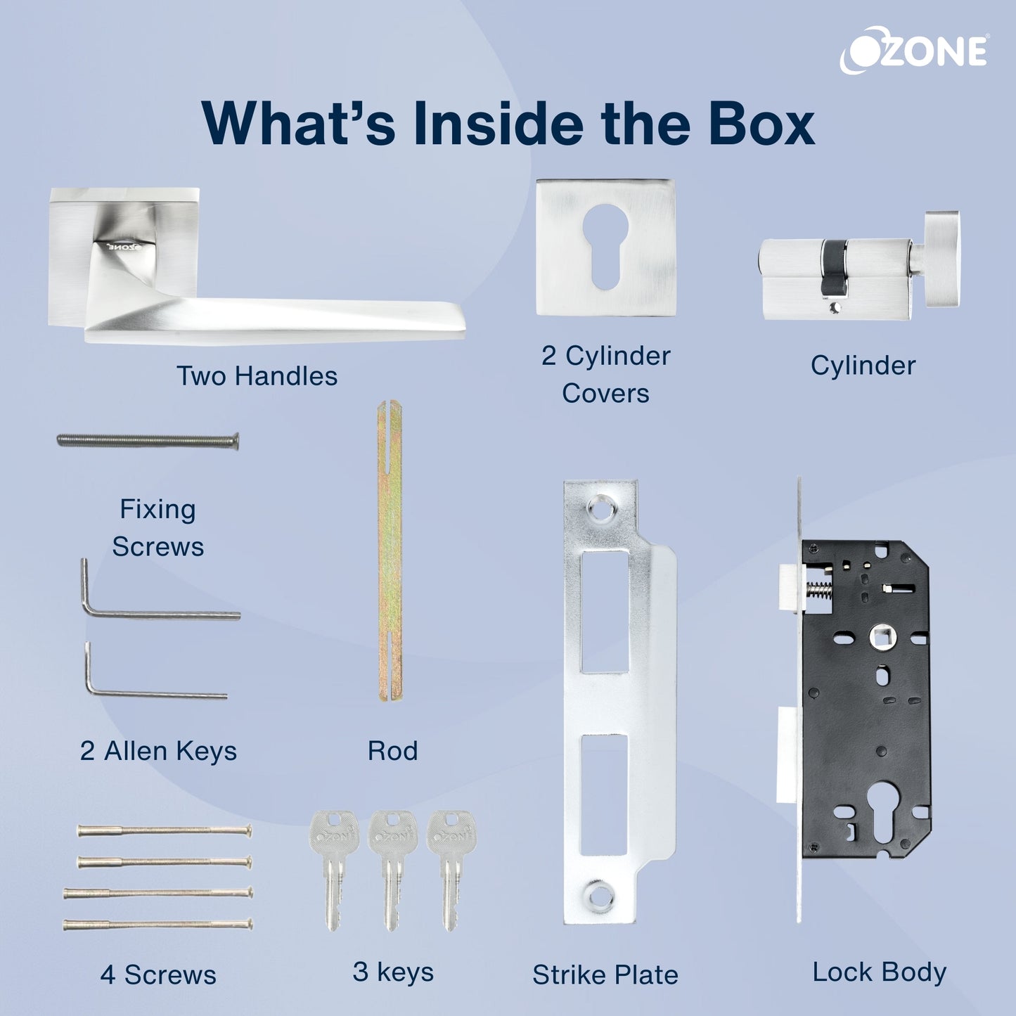 Ozone Zinc Handle On Rose Combi-set| 1-Year Warranty