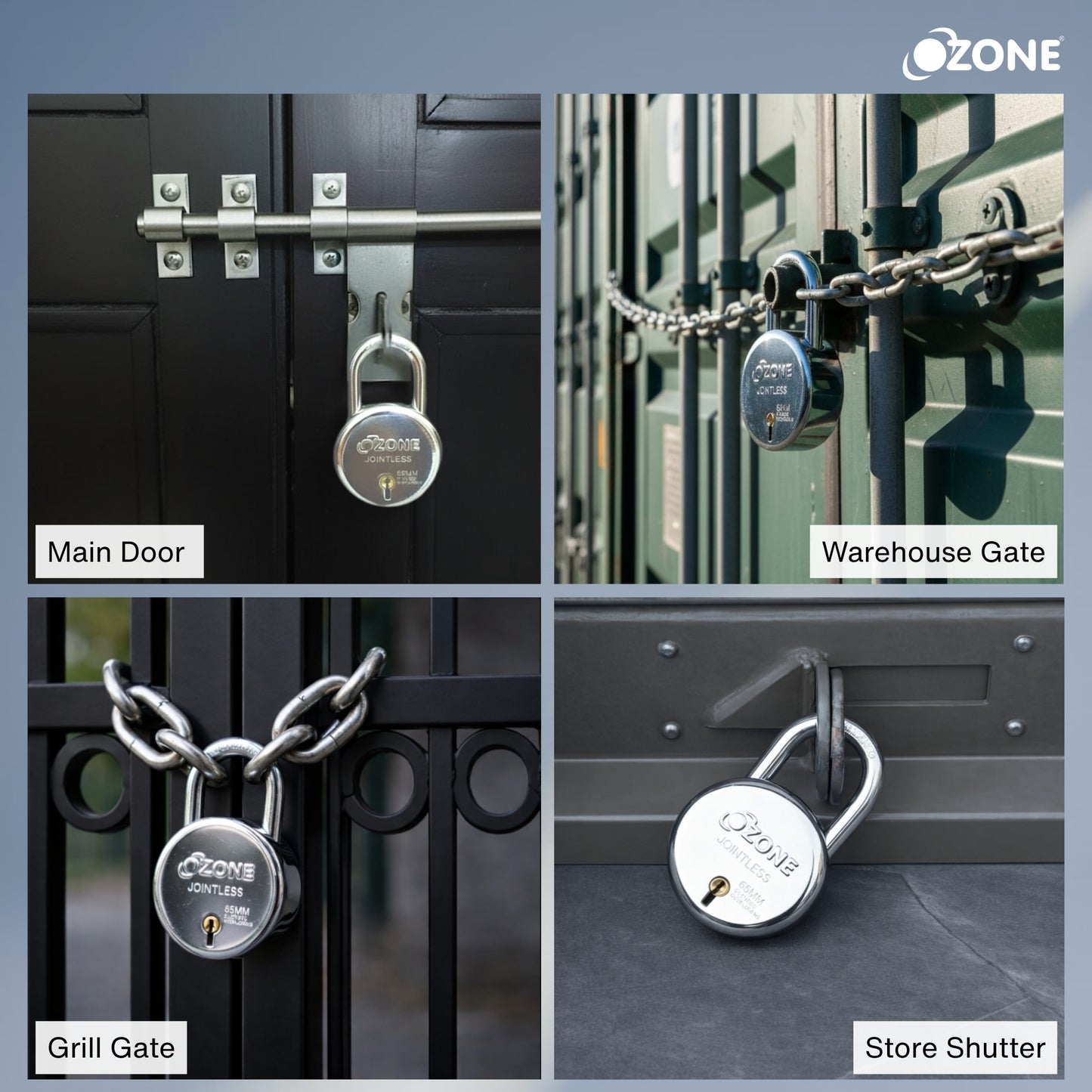 Ozone  60MM Padlock | Hardened Shackle, 8 Levers & 5-Year Warranty