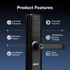 Atom-i Wi-Fi Smart Door Lock with a Built-in Camera with 4-way access | Door Thickness: 35-80 mm