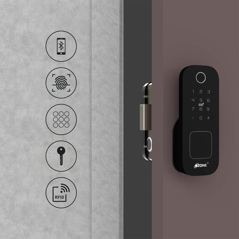 Ozone Cleo Life Std Smart Door Lock with 5-way Access | For Internal Wooden & Metal Doors