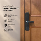 Ozone Morphy NXT Bluetooth Smart Door Lock with 4-way access | Door Thickness: 35-80 mm (Grey)