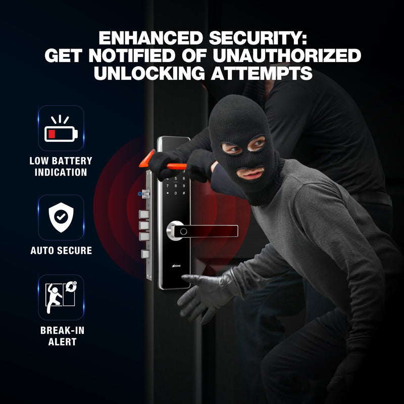Ozone OZ-FDL-01-STD Smart Digital Main Door Lock Morphy BT Plus Black