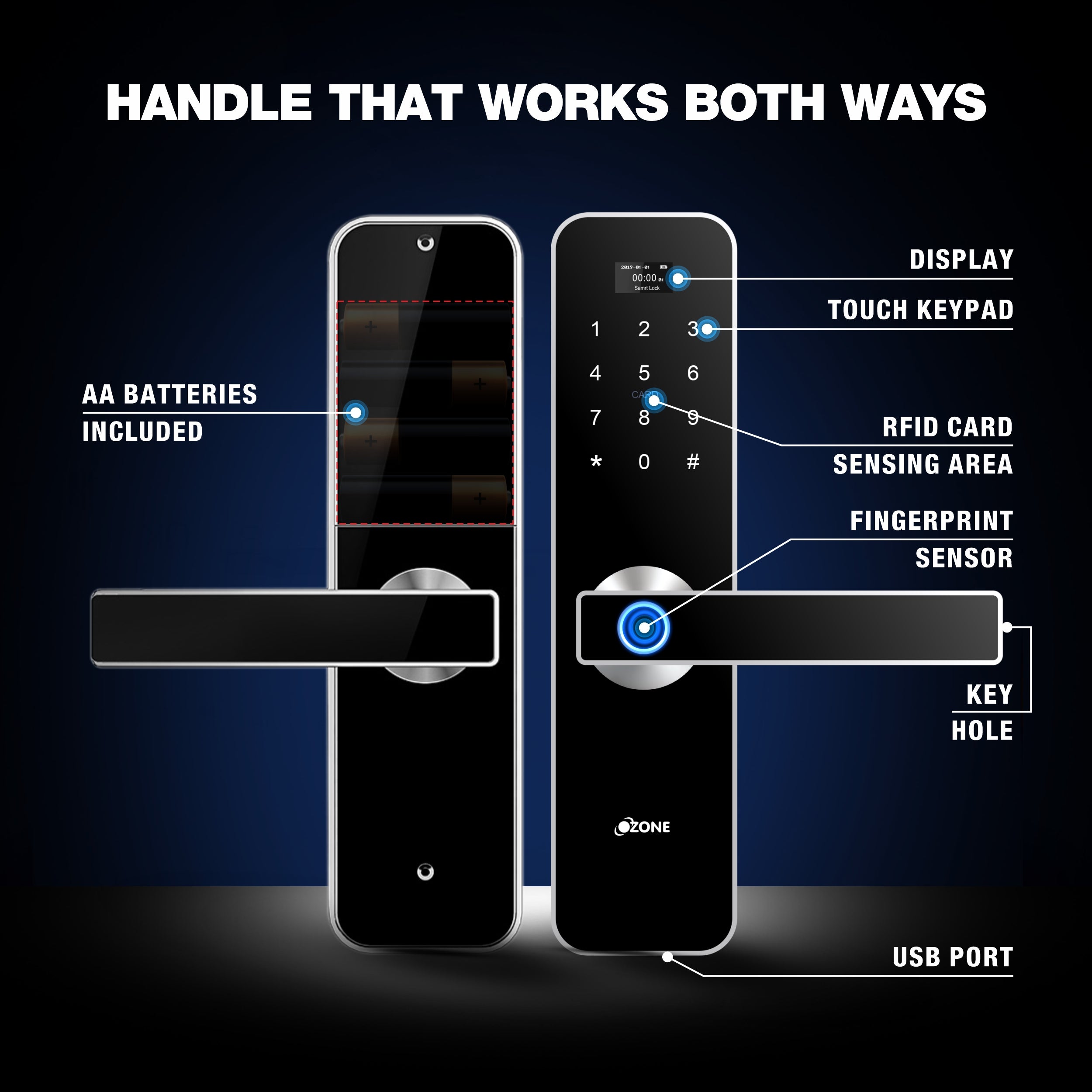 Buy Ozone OZ-FDL-02 Std Smart Door Lock | Ozokart – ozokart
