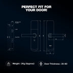 Ozone Morphy Eco Bluetooth Smart Door Lock with 4-way access | Door Thickness: 35-80 mm