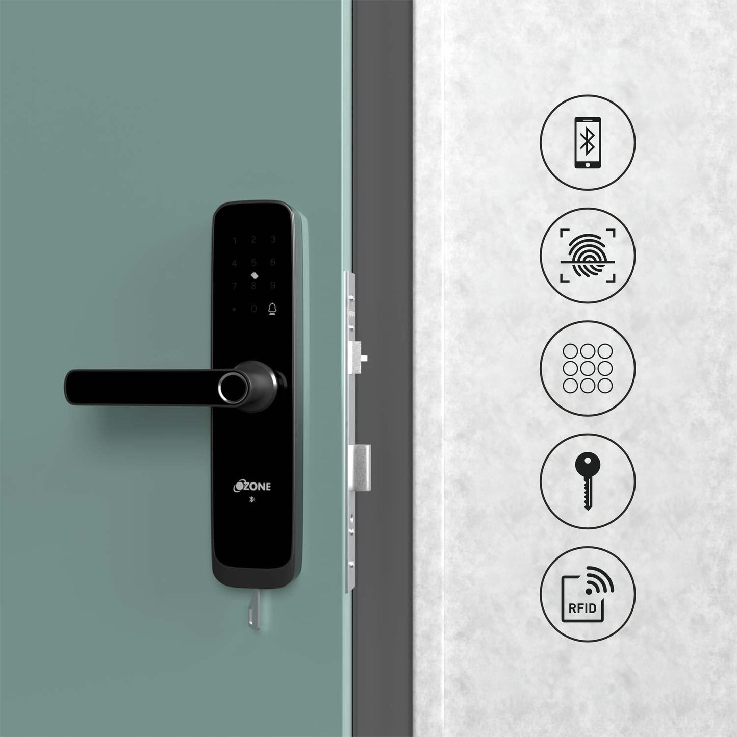 Morphy Eco Life BL Std Smart Lock with 5-way Unlock for Internal Doors | Free Installation | Door Thickness: 35-80 mm