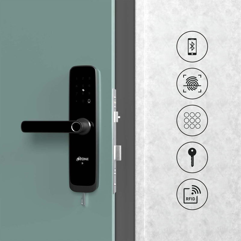 Ozone Morphy Eco Life BL Std Smart Door Lock with 5-way Access | For External Wooden & Metal Doors
