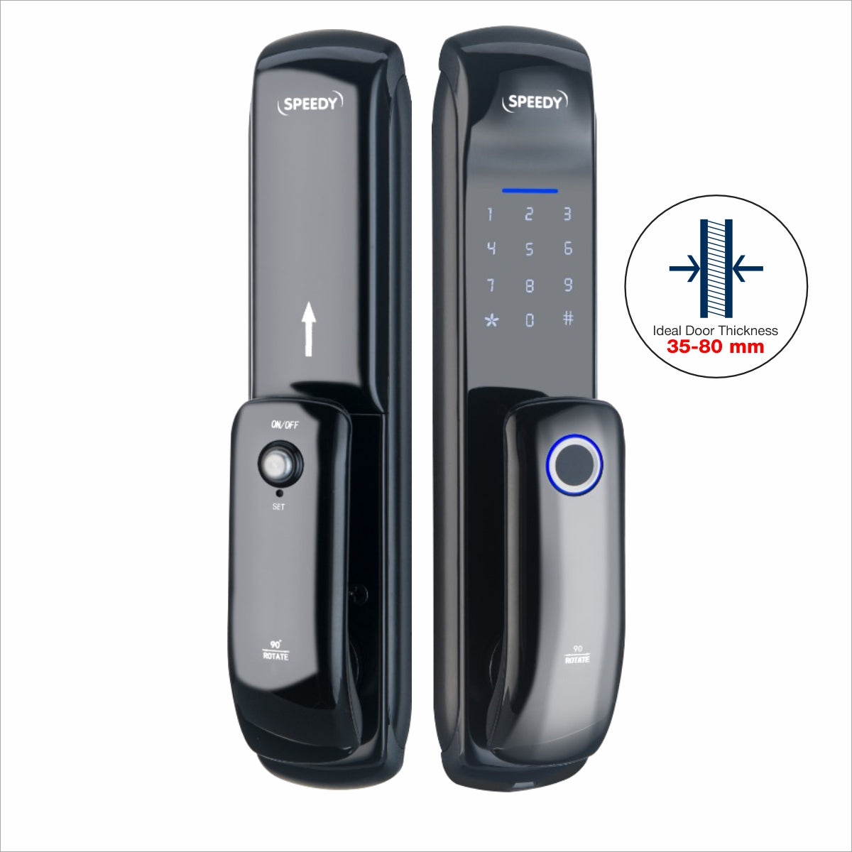 Speedy Uniq Smart Lock with 5-way Unlock for Internal Doors | Free Installation | Door Thickness: 35-80 mm