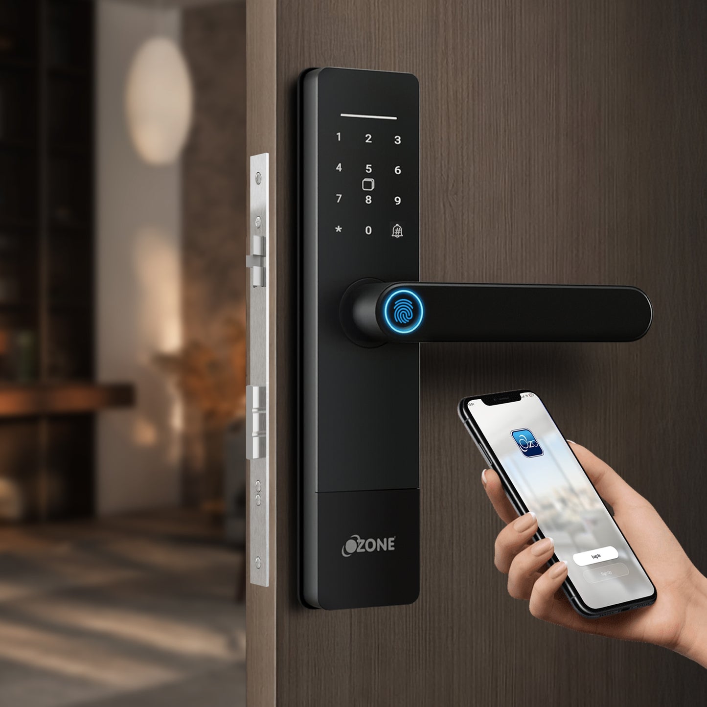 Ozone Morphy Life Lite 6 Wi-Fi Smart Door Lock with 4-way access | Door Thickness: 30-50 mm