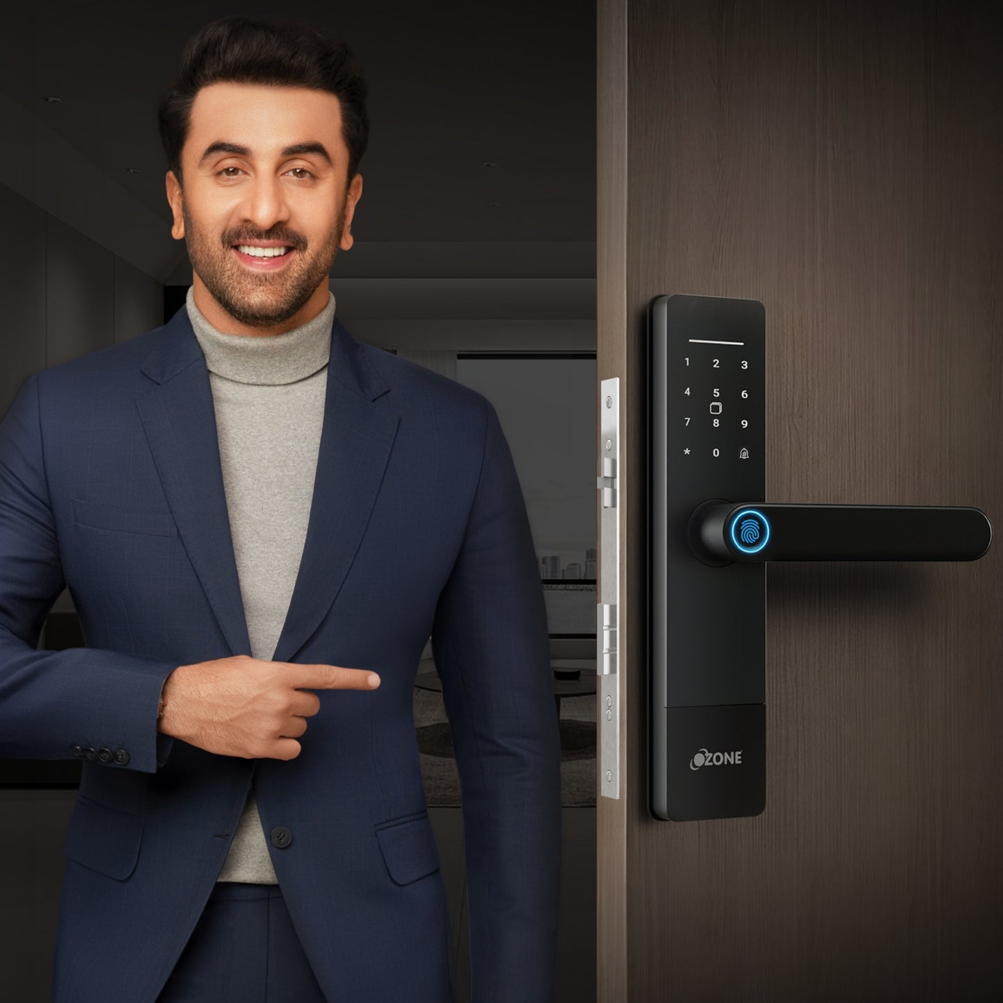 Ozone Morphy Life Lite 6 Wi-Fi Smart Door Lock with 4-way access | Door Thickness: 30-50 mm