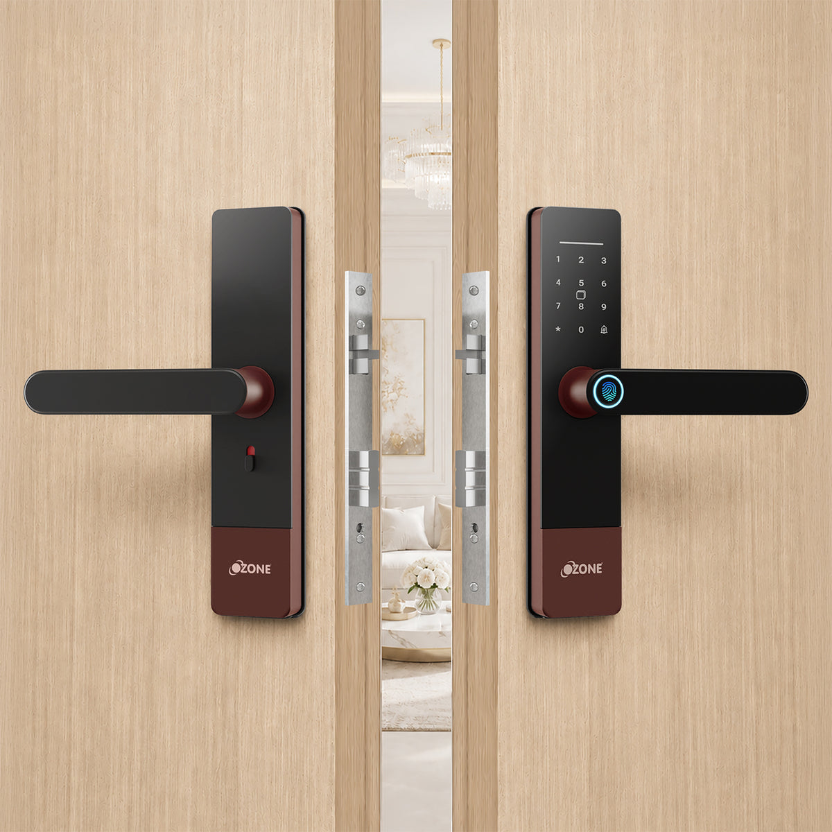 Ozone Morphy Life Lite 6 Wi-Fi Smart Door Lock with 4-way access | Door Thickness: 30-50 mm (Antique Copper)