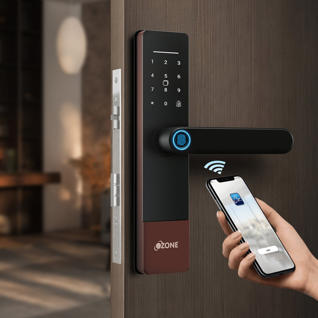 Ozone Morphy Life Lite 6 Wi-Fi Smart Door Lock with 4-way access | Door Thickness: 30-50 mm (Antique Copper)