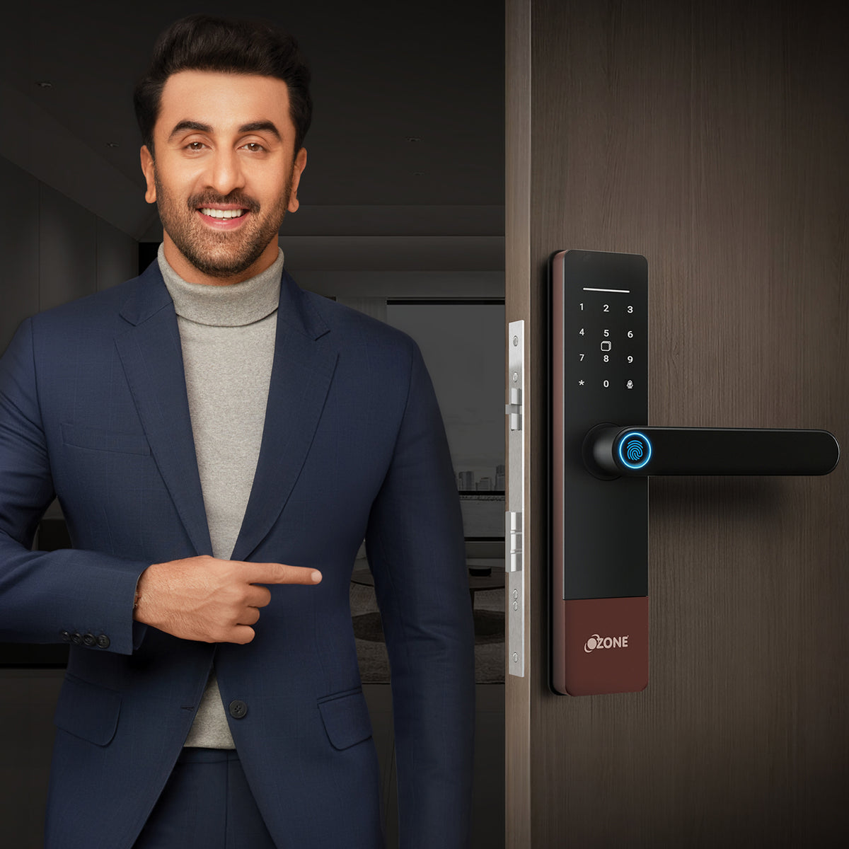 Ozone Morphy Life Lite 6 Wi-Fi Smart Door Lock with 4-way access | Door Thickness: 30-50 mm (Antique Copper)