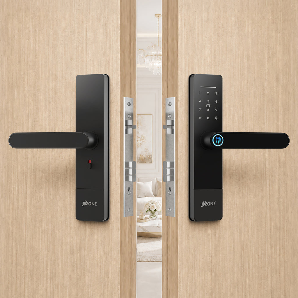 Ozone Morphy Life Lite 6 Wi-Fi Smart Door Lock with 4-way access | Door Thickness: 30-50 mm (Black)