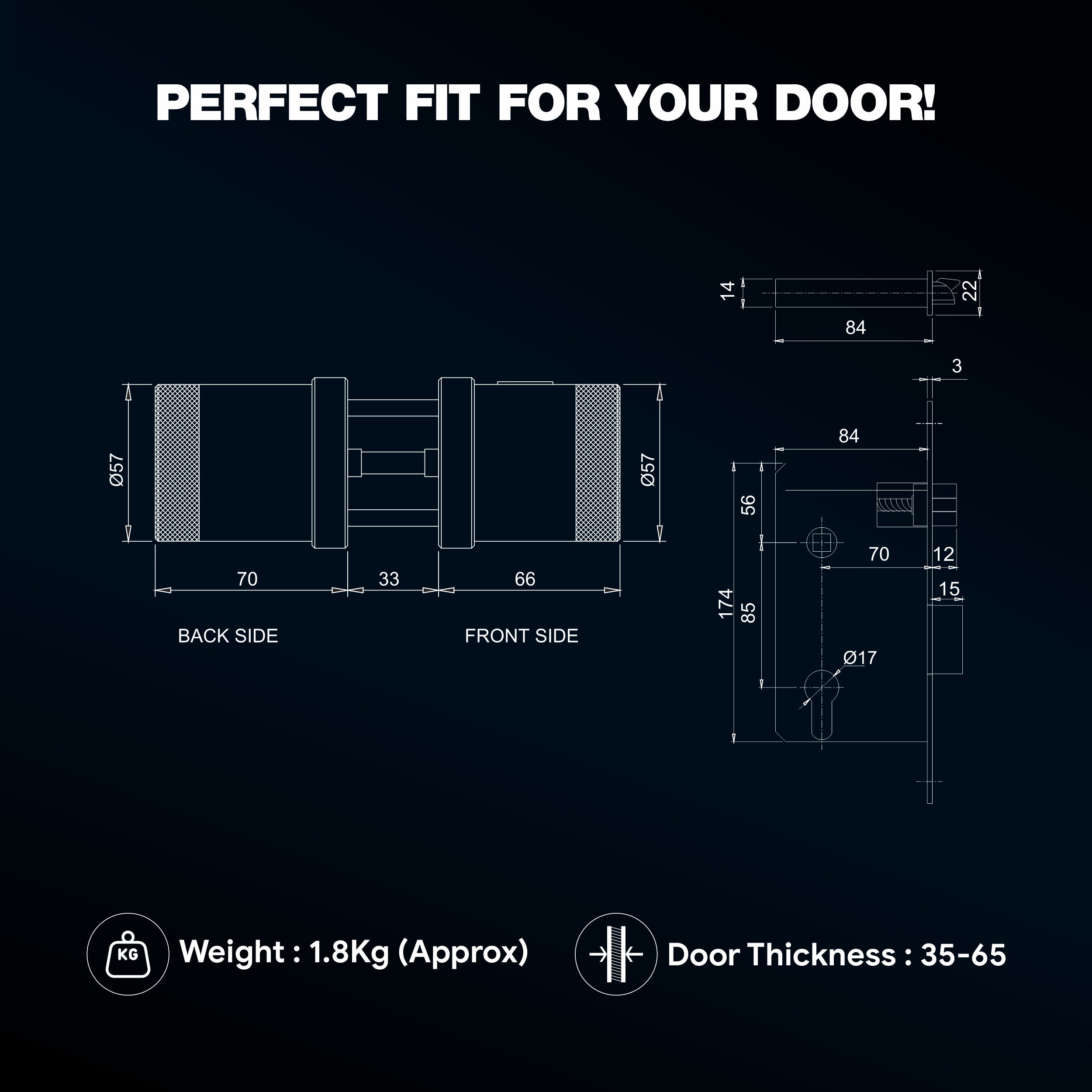 Ozone Oracle Bluetooth Smart Door Lock with 4-way access | Door Thickness: 35-65 mm (Black)