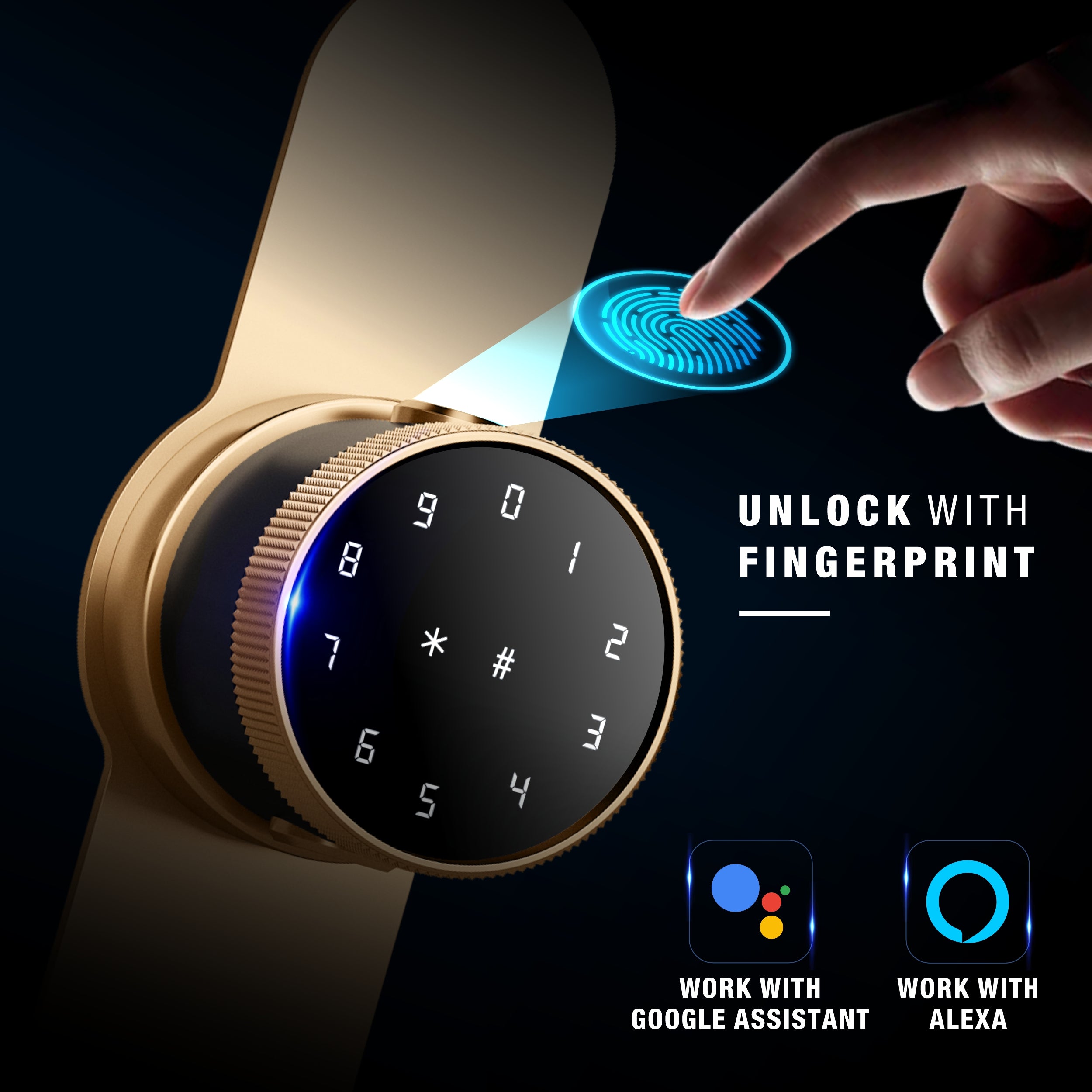 Ozone Oracle Bluetooth Smart Door Lock with Lock Body with 4-way access | Door Thickness: 35-65 mm - Ozone Group