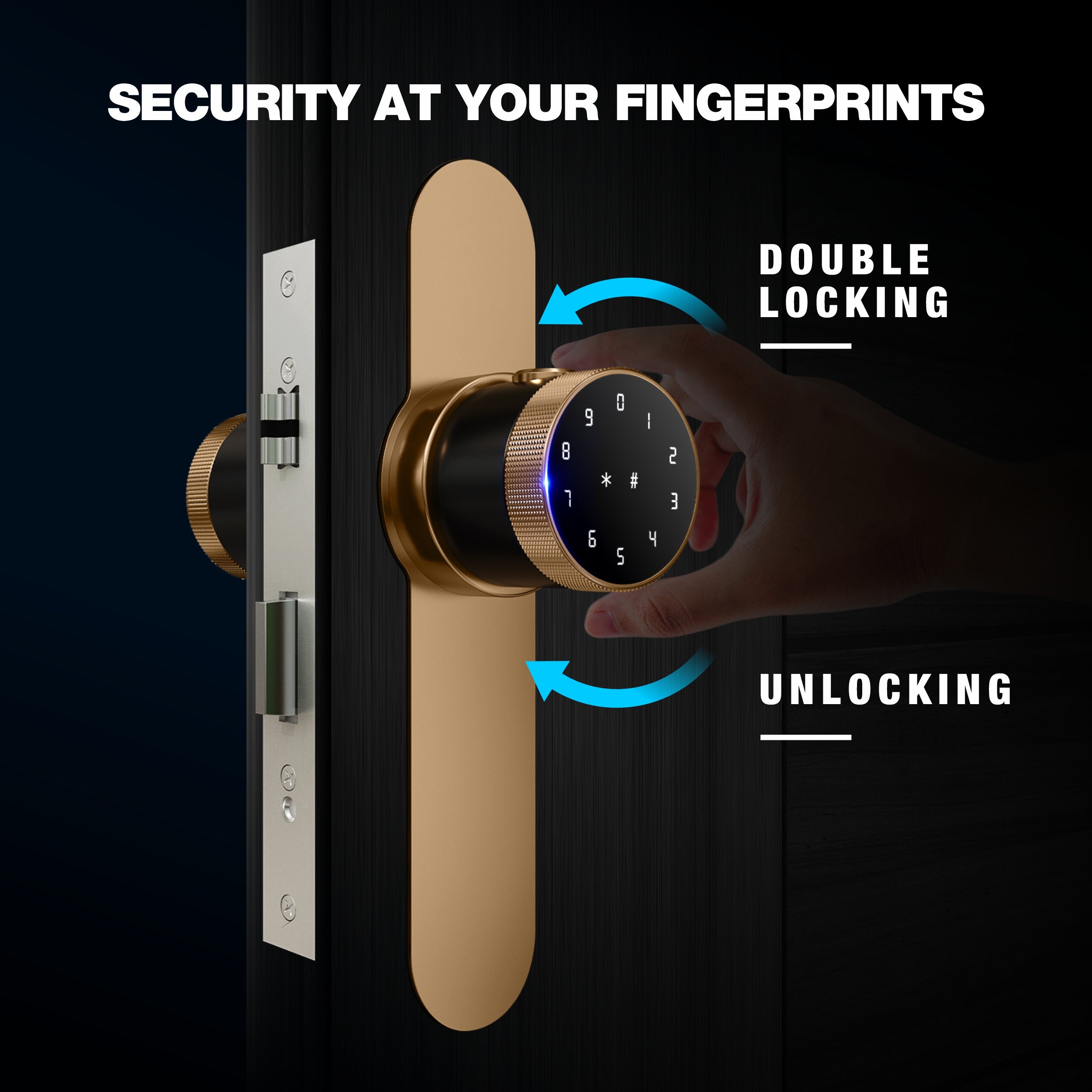 Ozone Oracle Bluetooth Smart Door Lock with Lock Body with 4-way access | Door Thickness: 35-65 mm - Ozone Group