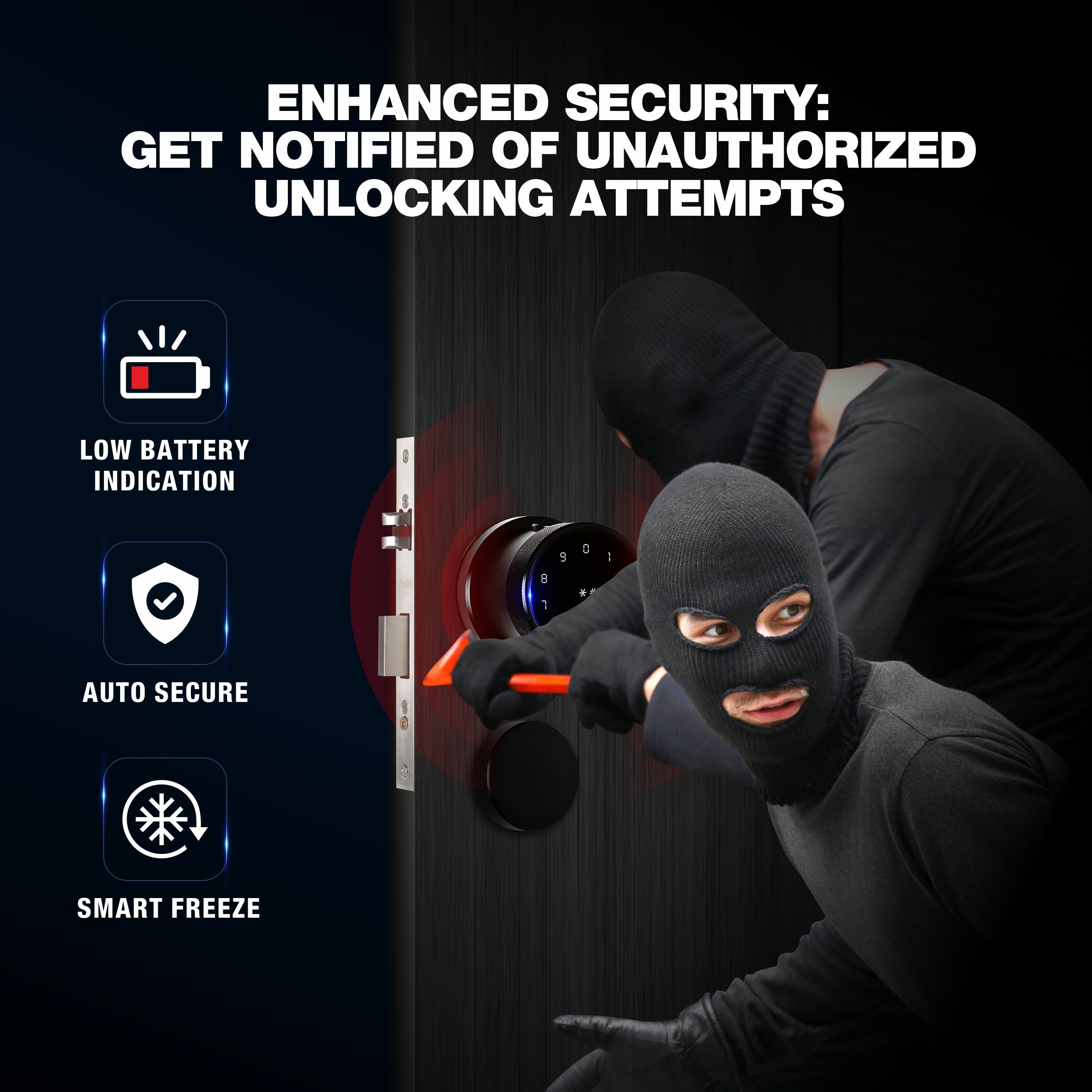 Ozone Oracle Bluetooth Smart Door Lock with Rose Plate with 4-way access | Door Thickness: 35-65 mm - Ozone Group