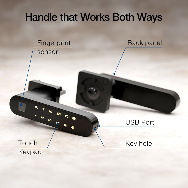 Ozone Trinity Smart Door Lock with 4-way Access | For Internal Wooden Doors