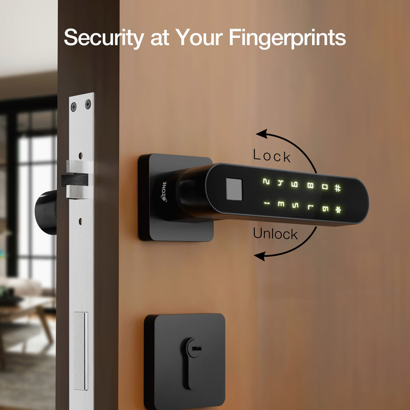 Ozone Trinity Smart Door Lock with 4-way Access | For Internal Wooden Doors