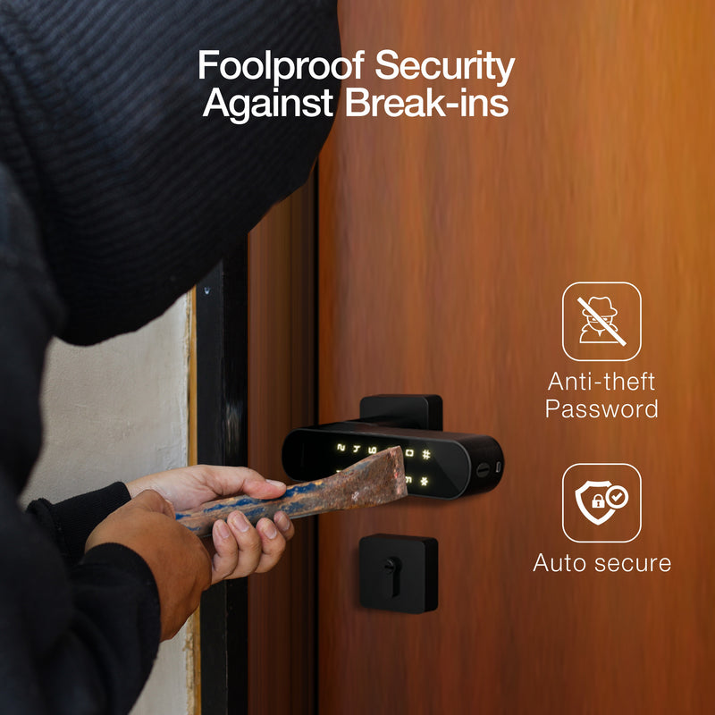 Ozone Trinity Smart Door Lock with 4-way Access | For Internal Wooden Doors