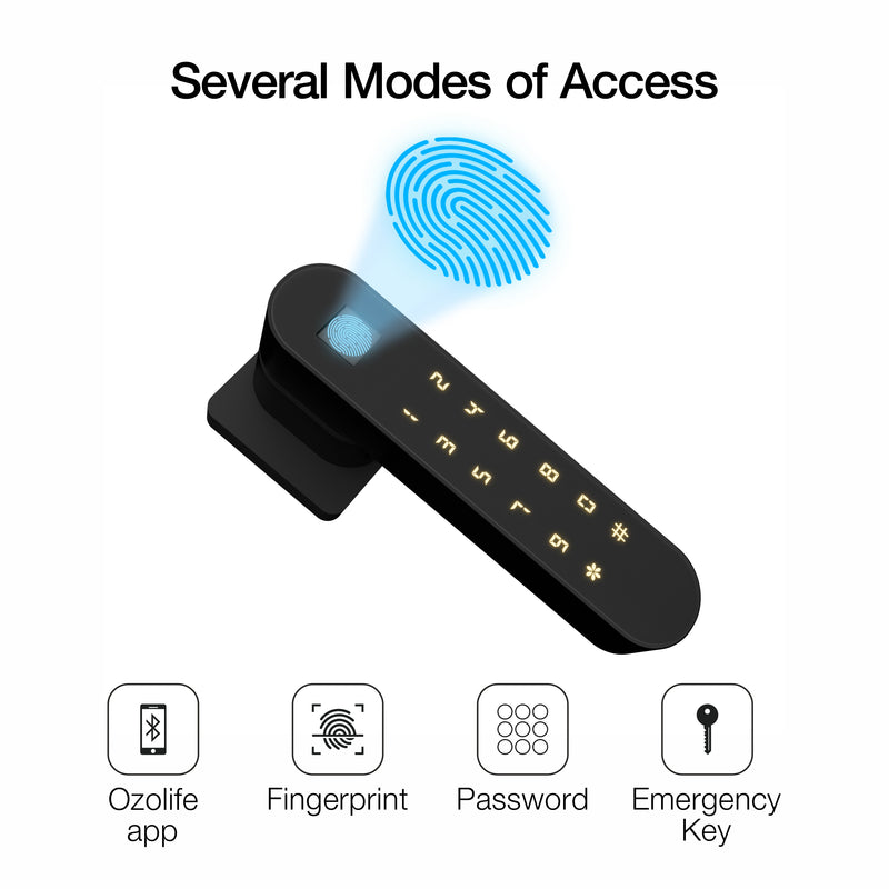 Ozone Trinity Smart Door Lock with 4-way Access | For Internal Wooden Doors