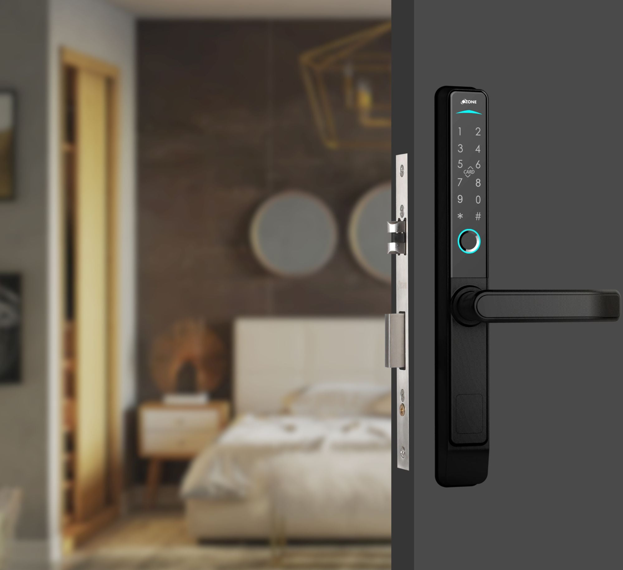 Narrow Style Smart Lock (SW) with 5-way Unlock for Internal Doors | Free Installation | Door Thickness: 35-80 mm