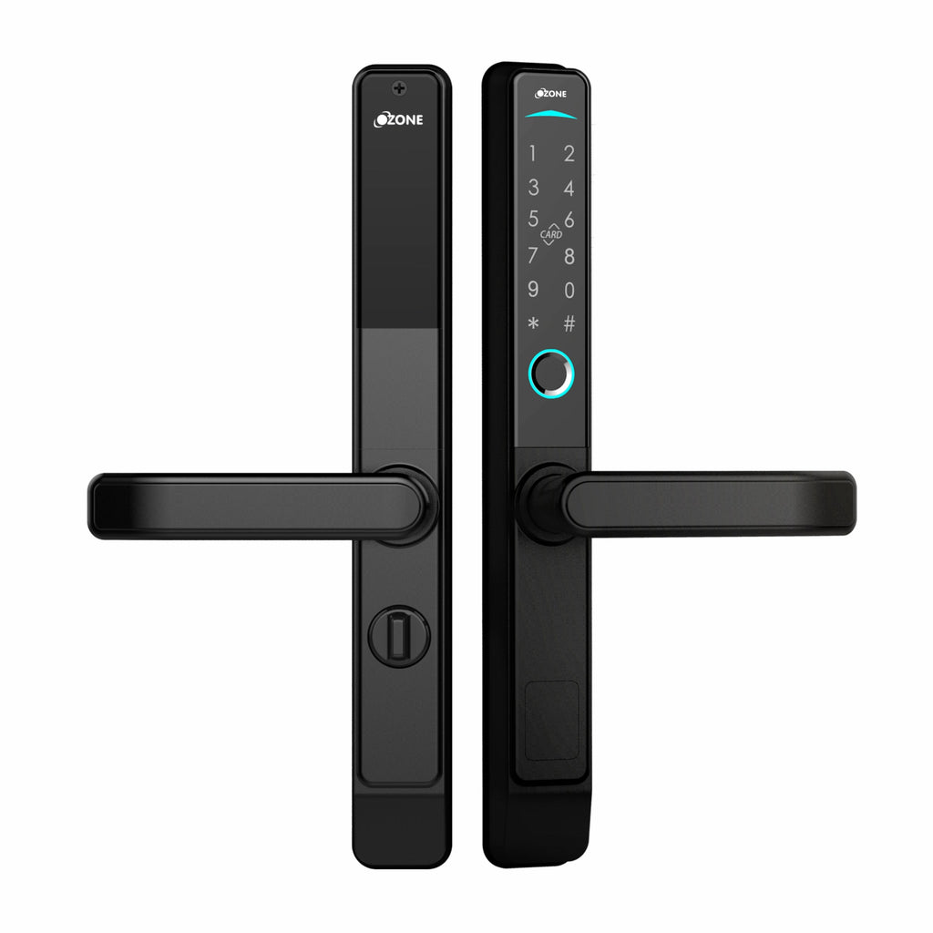 Ozone Narrow Style Wi-Fi Smart Door Lock with 4-way access for Sliding Doors | Door Thickness: 35-80 mm - Ozone Group