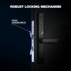 Ozone Narrow Style Wi-Fi Smart Door Lock with 4-way access for Sliding Doors | Door Thickness: 35-80 mm - Ozone Group
