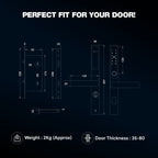 Ozone Narrow Style Wi-Fi Smart Door Lock with 4-way access for Sliding Doors | Door Thickness: 35-80 mm - Ozone Group