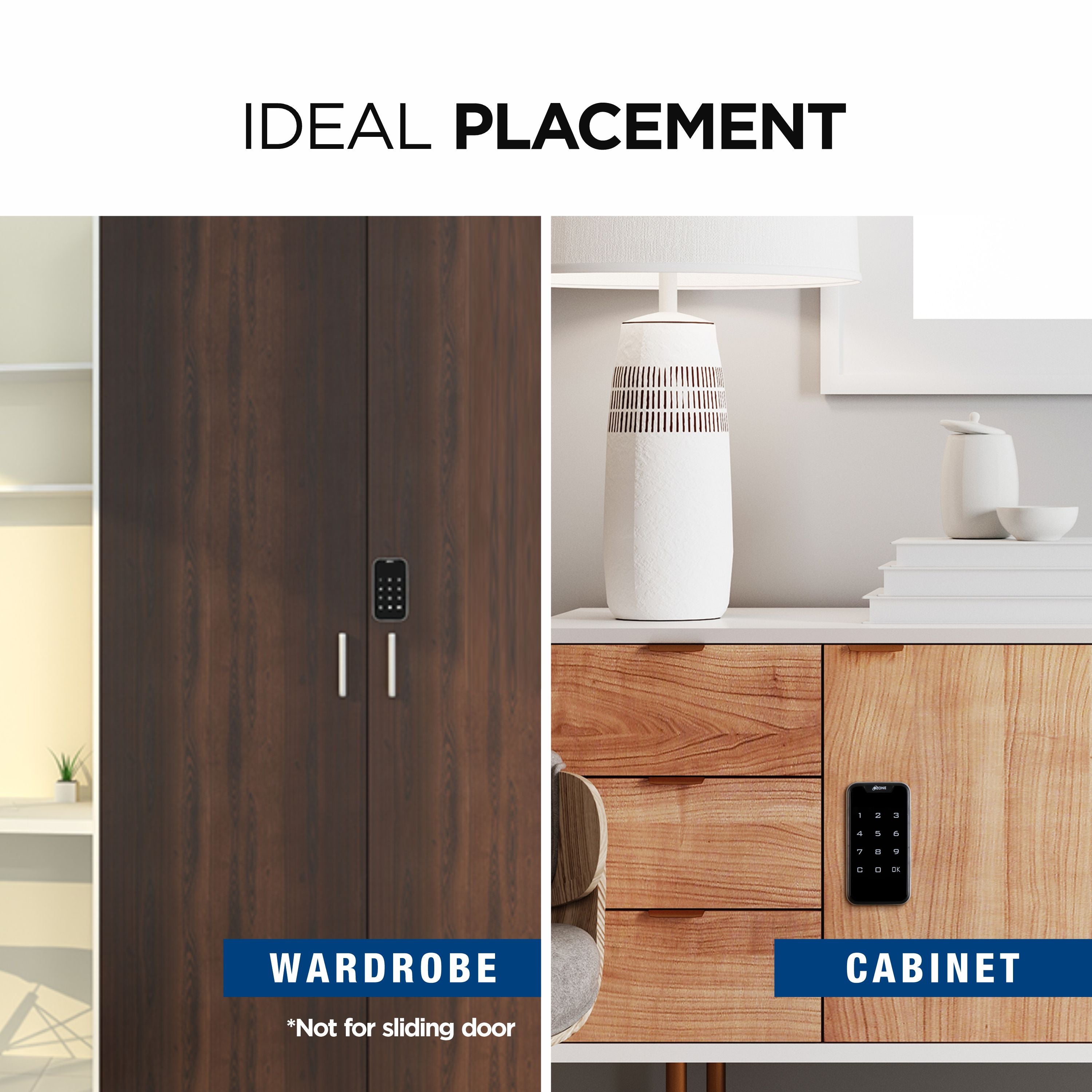 Ozone 201 Life Smart Furniture Lock with Password Access | For Wooden/Metal Cabinets & Wardrobes - Ozone Group