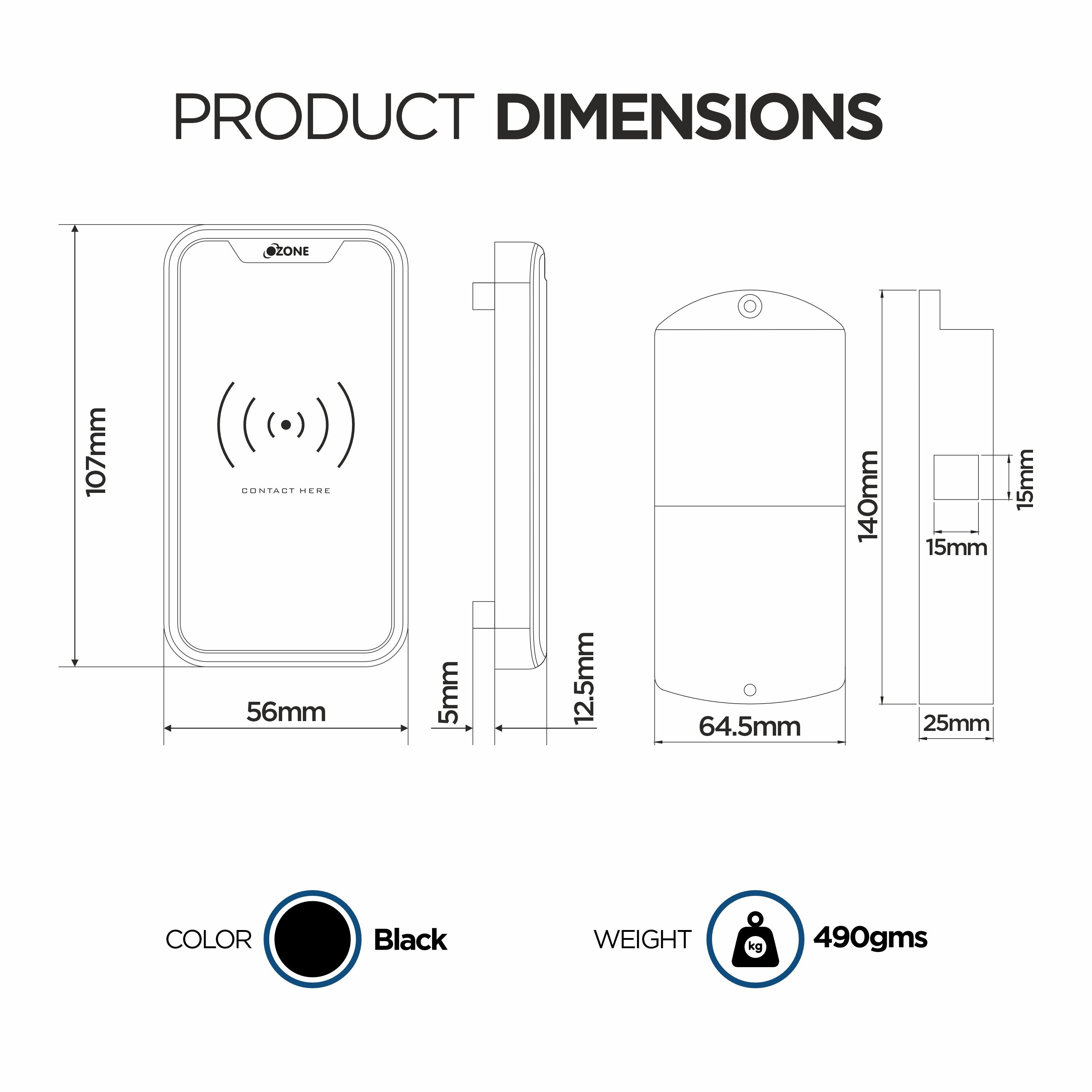 Ozone Smart Furniture Lock with RFID Access | For Wooden/Metal Cabinets & Wardrobes - Ozone Group