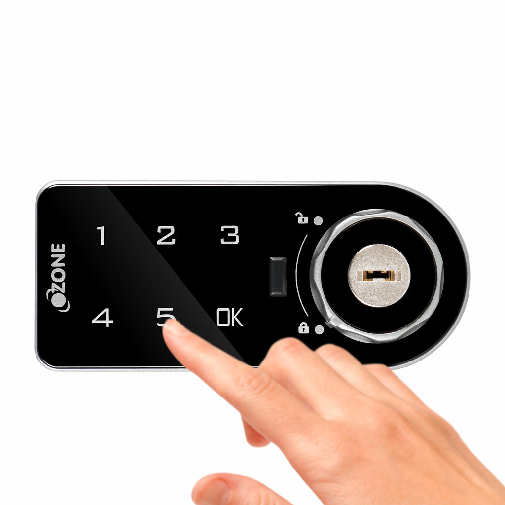 Ozone 301 Horizontal Smart Furniture Lock with Password & Key Access | For Wooden/Metal Cabinets & Wardrobes - Ozone Group