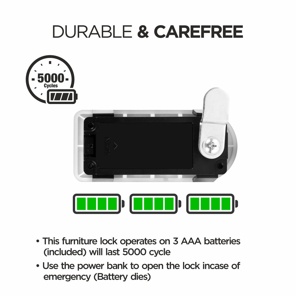 Ozone 301 Horizontal Smart Furniture Lock with Password & Key Access | For Wooden/Metal Cabinets & Wardrobes - Ozone Group