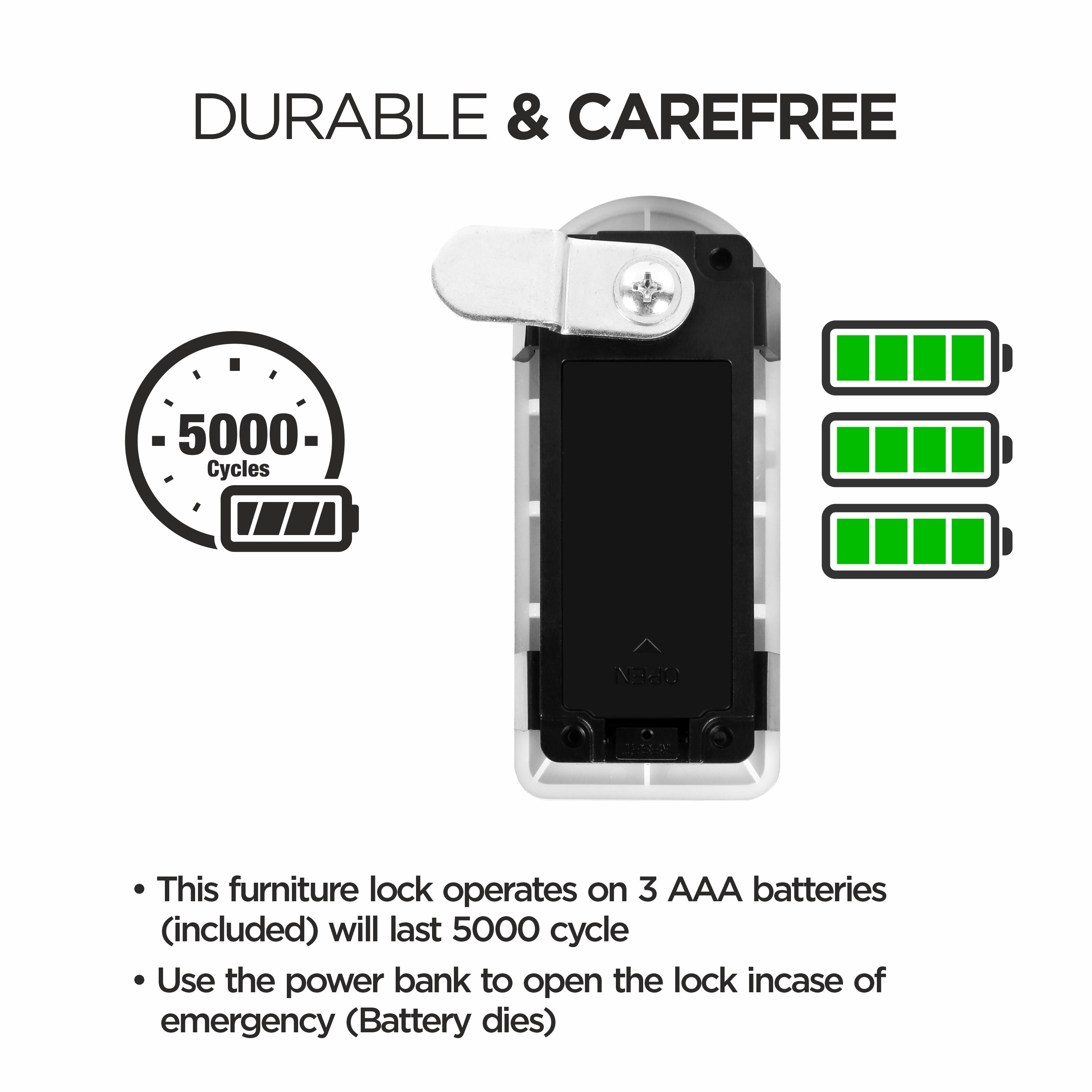 Ozone Smart Furniture Lock with Fingerprint & Key Access | For Wooden/Metal Cabinets & Wardrobes - Ozone Group