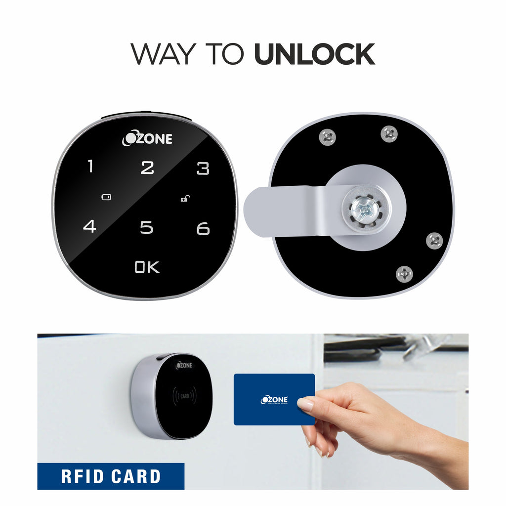 Ozone Smart Furniture Lock with Password Access | For Single/Multiple Metal/Wooden Drawers, Cabinets and Wardrobes - Ozone Group