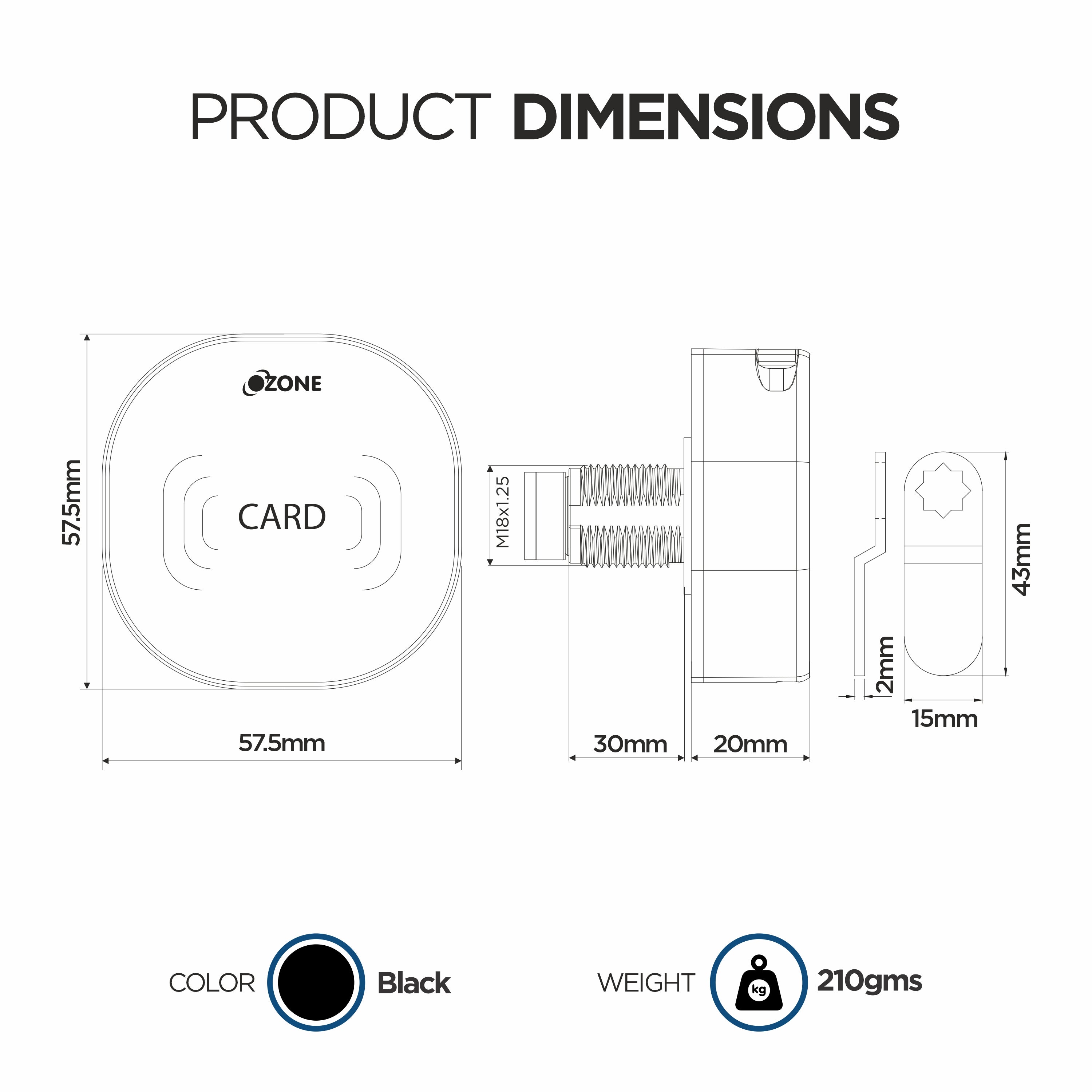 Ozone Smart Furniture Lock with RFID Access | For Single/Multiple Metal/Wooden Drawers, Cabinets and Wardrobes - Ozone Group